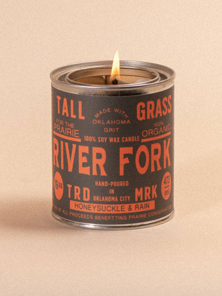 River Fork: Honeysuckle + Rain Soy Wax Candle: 4 oz